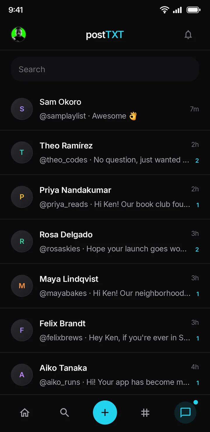 Direct messages in postTXT